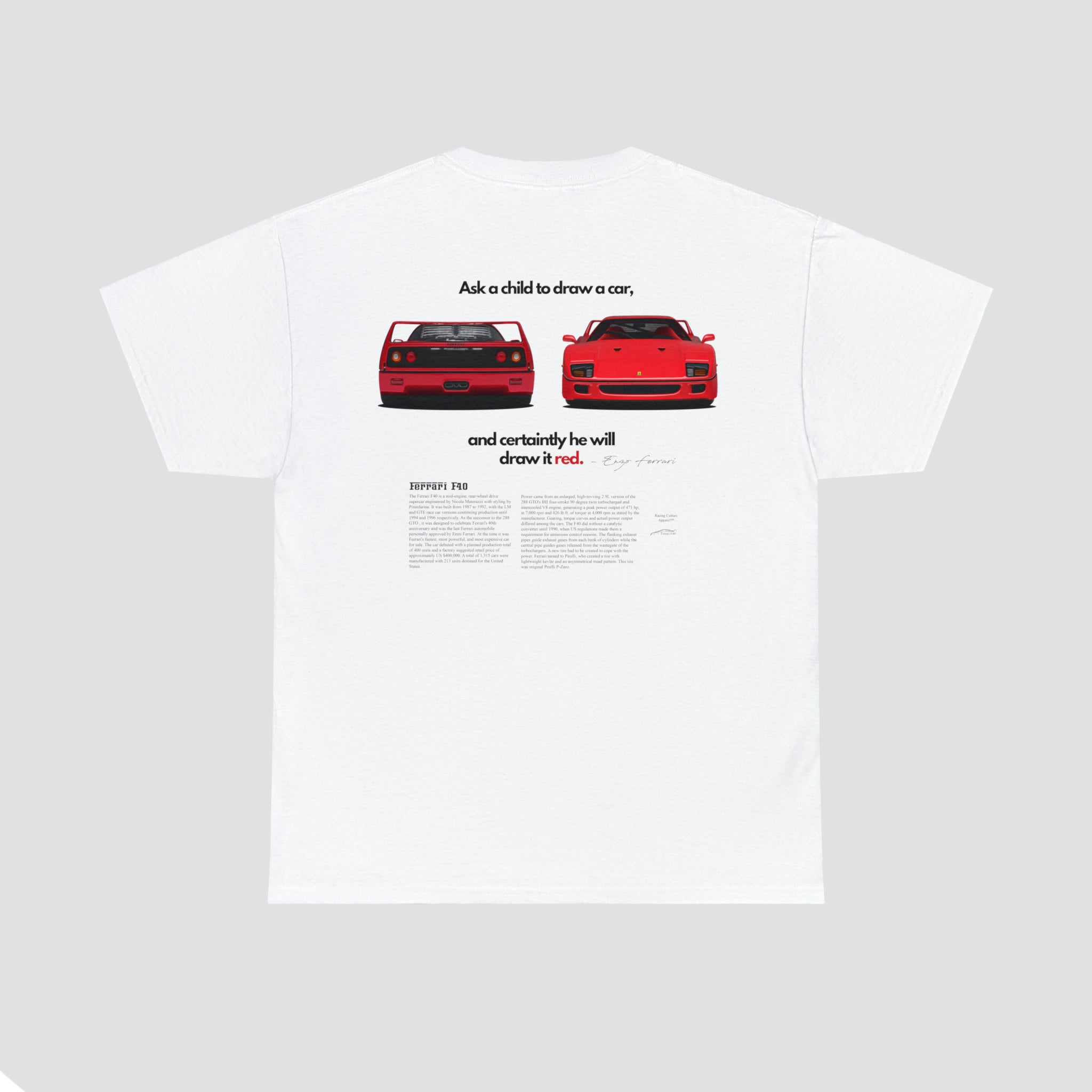Ferrari F40 t-Shirt - Driver Apparel